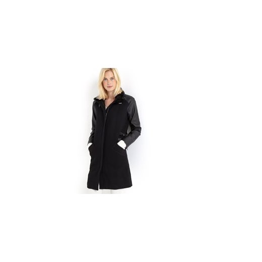 Dwumateriałowy płaszcz (50% wełny) la-redoute-pl czarny 