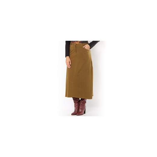 Długa spódnica la-redoute-pl brazowy bawełna