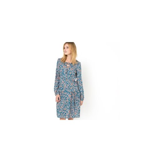 Sukienka z nadrukiem la-redoute-pl niebieski dopasowane