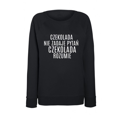 Bluza CZARNA "CZEKOLADA NIE ZADAJE PYTAŃ,CZEKOLADA ROZUMIE time-for-fashion czarny jesień