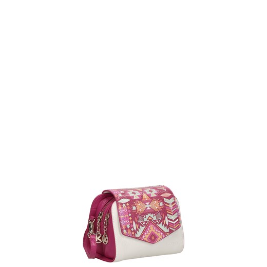 Biało-różowa torebka przez ramię kazar-com brazowy paski