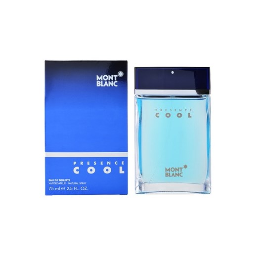 Mont Blanc Presence Cool woda toaletowa dla mężczyzn 75 ml  + do każdego zamówienia upominek. iperfumy-pl niebieski łatki