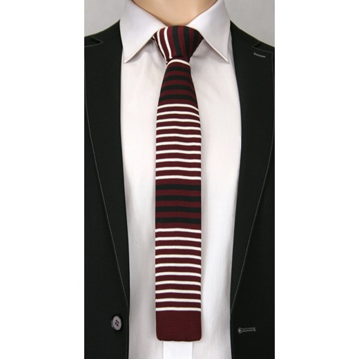 Dziergany krawat typu knit - Chattier KRCH0788 jegoszafa-pl brazowy dzianina