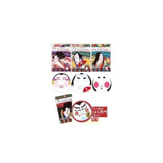 Azjatyckie kosmetyki Pure Smile Japan Art Mask: Hoppehime, Momimaro, Benidayu, Horoemon japanstore rozowy ochronny