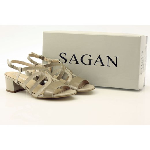Sagan 2309 sandały butymodne-pl brazowy glamour