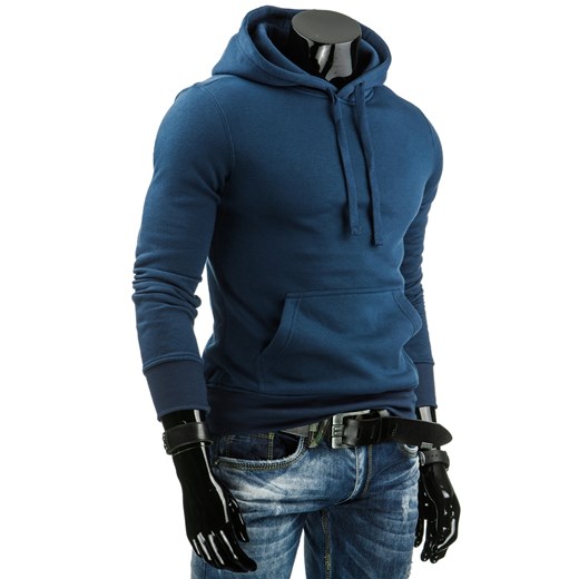 Bluza męska granatowa (bx1642) dstreet niebieski Bluzy męskie z kapturem