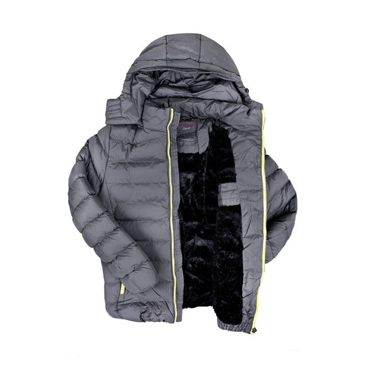 Kurtka Zimowa 1156 - STALOWY risardi szary casual