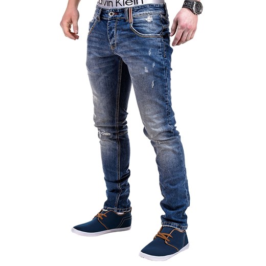 Spodnie P237 - JEANSOWE ombre niebieski jeans