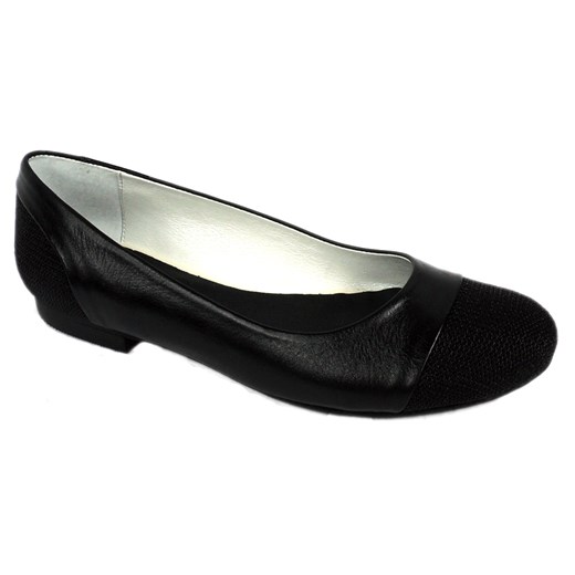 Baleriny 3630099D intershoe czarny bez zapięcia