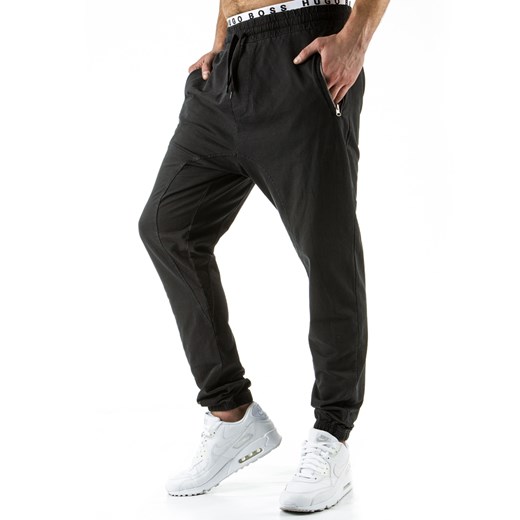 Spodnie męskie dresowe baggy czarne (ux0508) dstreet bialy młodzieżowy