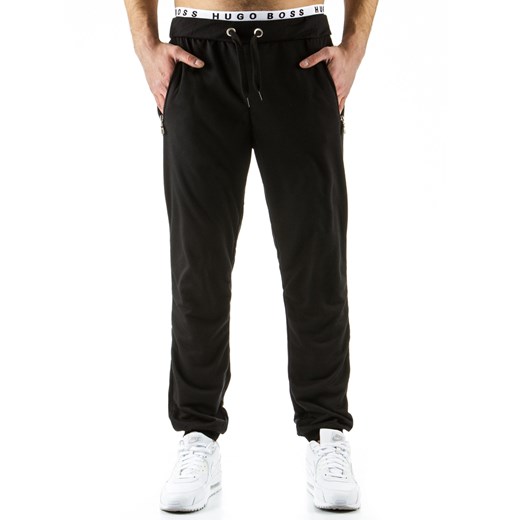 Spodnie męskie dresowe baggy czarne (ux0523) dstreet czarny dresówka