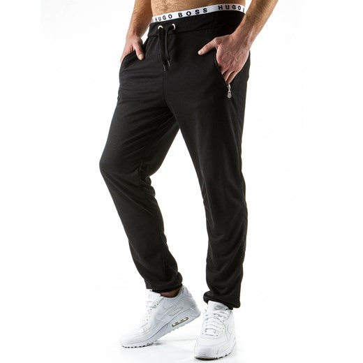 Spodnie męskie dresowe baggy czarne (ux0523) dstreet czarny młodzieżowy