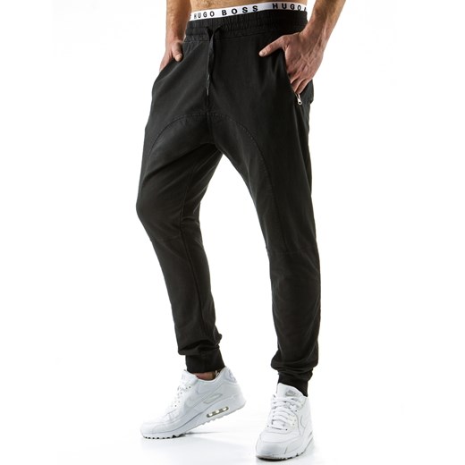 Spodnie męskie dresowe baggy czarne (ux0515) dstreet czarny młodzieżowy