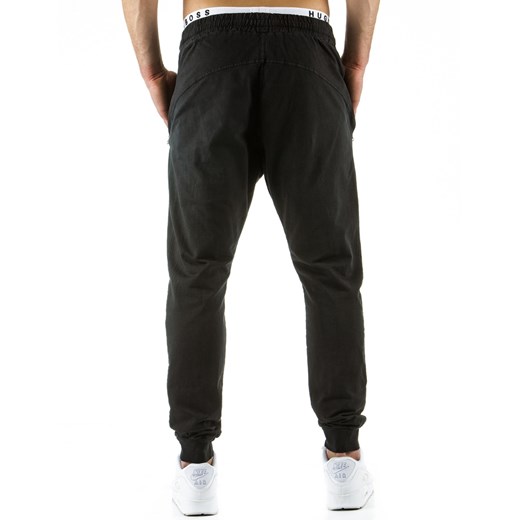 Spodnie męskie dresowe baggy czarne (ux0515) dstreet czarny modne