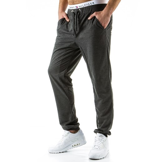 Spodnie męskie dresowe baggy antracytowe (ux0539) dstreet szary młodzieżowy