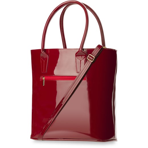 DUŻA TOREBKA DAMSKA SHOPPER BAG LAKIEROWANA -  CZARNY world-style-pl brazowy modne