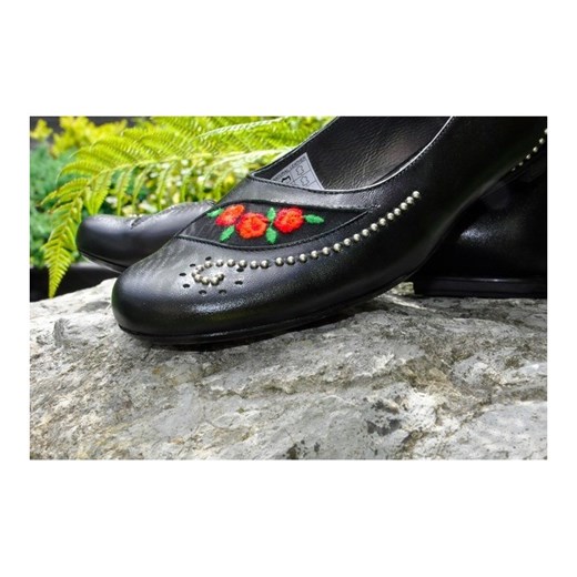 Buty baleriny góralskie kokofolk czarny bez wzorów