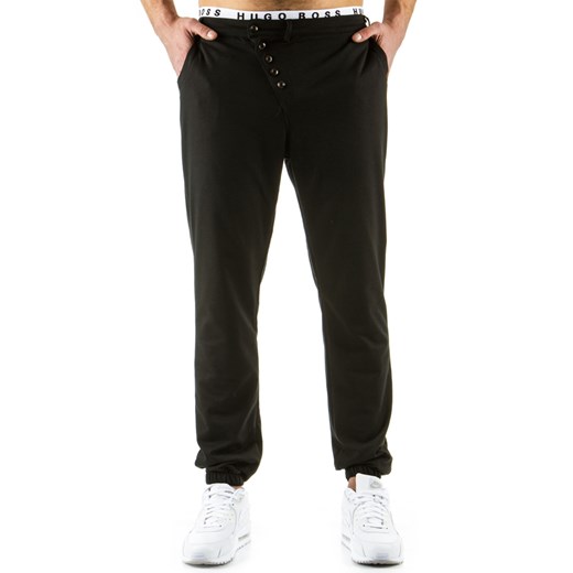 Spodnie męskie dresowe baggy czarne (ux0534) dstreet czarny dresówka