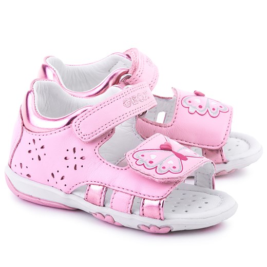 GEOX Baby S. Nicely - Różowe Skórzane Sandały Dziecięce - B6238C 00044 C8004 mivo rozowy dziewczęce