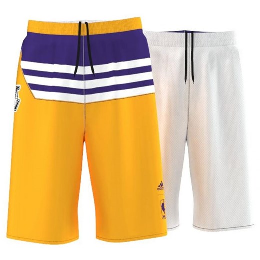 Spodenki koszykarskie adidas Los Angeles Lakers Y Summer Run Junior AJ1989 hurtowniasportowa-net zolty paski
