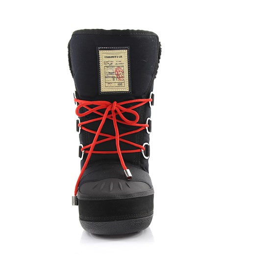 Dsquared Śniegowce Saint Moritz Nylon zamszowe czarne budapester-com czerwony nylon