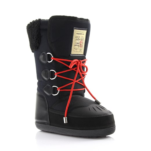 Dsquared Śniegowce Saint Moritz Nylon zamszowe czarne budapester-com czarny Śniegowce