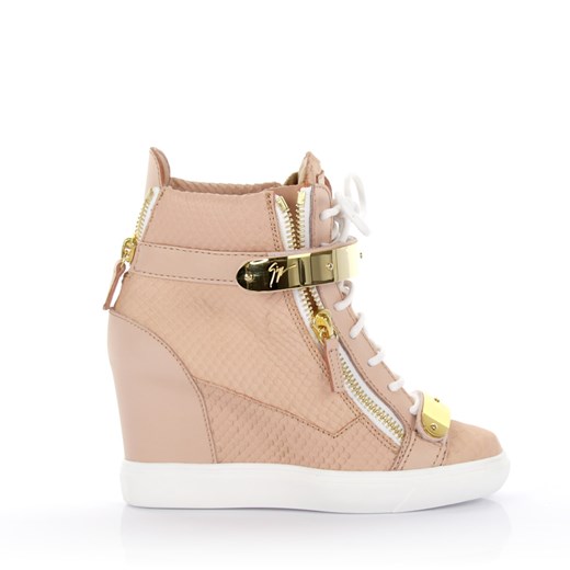 Giuseppe Zanotti Sneakersy na koturnie Lorenz Golia różowe budapester-com brazowy młodzieżowy