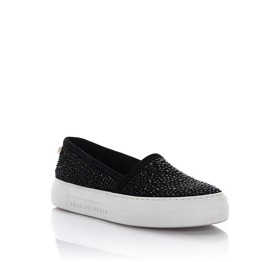 Philipp Plein Sneakersy Slip On zamszowe czarne cyrkonie budapester-com szary Niskie trampki damskie
