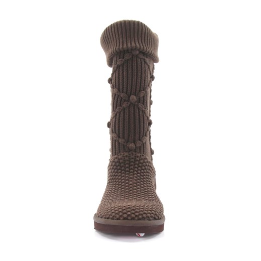 UGG Botki Boots Classic Argyle Knit bawełna dziane brązowe budapester-com szary Botki