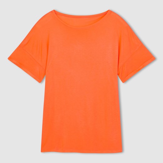T-shirt rękaw 3/4 la-redoute-pl pomaranczowy Bluzki z krótkim rękawem
