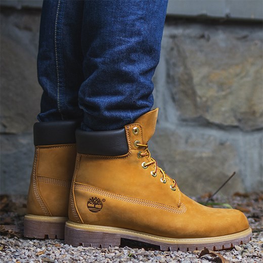 BUTY MĘSKIE TIMBERLAND CLASSIC PREMIUM 6-IN 10061 sneakerstudio-pl pomaranczowy kołnierzyk