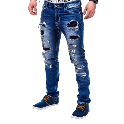 Spodnie P247 - JEANSOWE ombre granatowy jeans