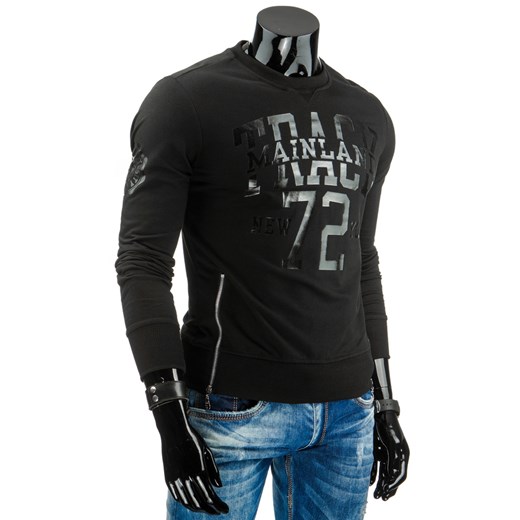 Bluza męska czarna (bx1870) dstreet czarny Bluzy męskie z nadrukiem