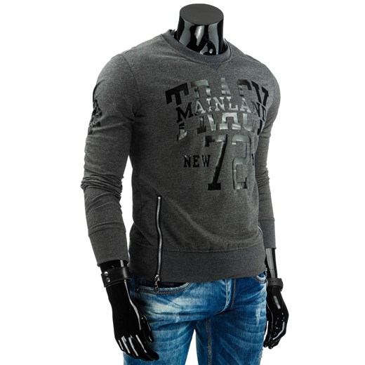 Bluza męska antracytowa (bx1872) dstreet czarny Bluzy męskie z nadrukiem