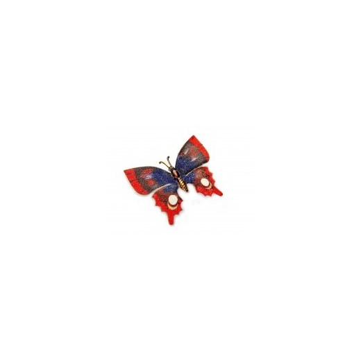 Broszka motyl czerwony kiara-sztuczna-bizuteria-jablonex granatowy metal