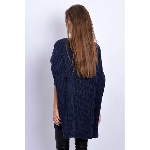 Unikalny sweter tunika oversize granat cocomoda-pl brazowy lato