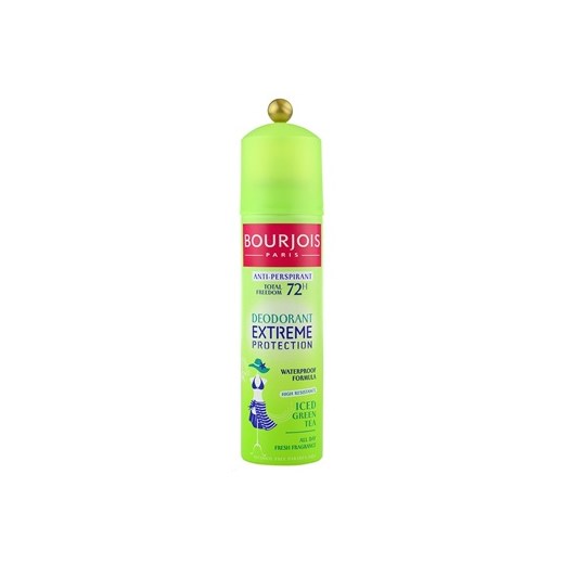 Bourjois Déodorant dezodorant - antyperspirant w aerozolu wodoodporny (Extreme Protection 72h, Iced Green Tea) 150 ml + do każdego zamówienia upominek. iperfumy-pl zielony