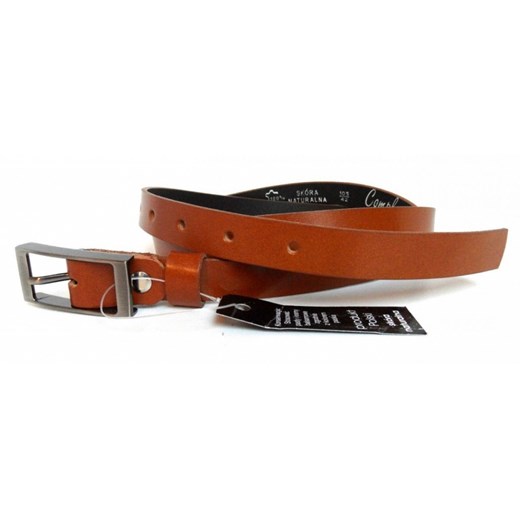 Pasek Damski Skórzany Gładki 20 mm Rudy torebunie brazowy casual
