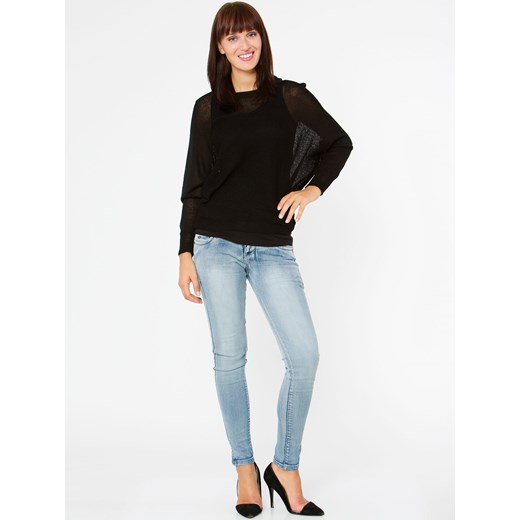 SWETER Z CIENKIEJ DZIANINY yups czarny Kardigany damskie