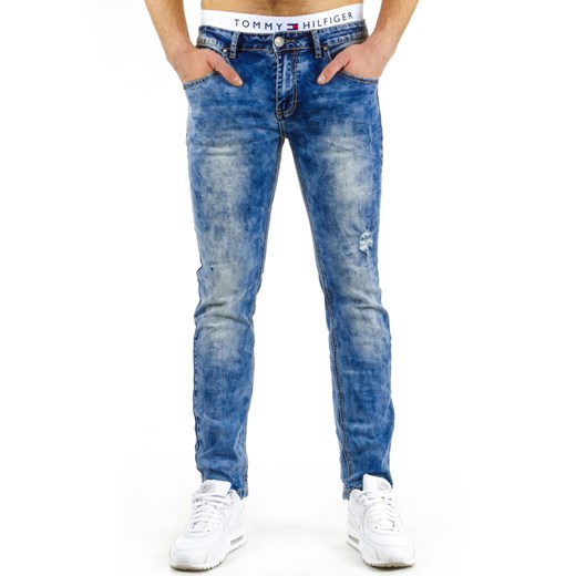 Spodnie jeansowe męskie (ux0567) dstreet niebieski bawełna