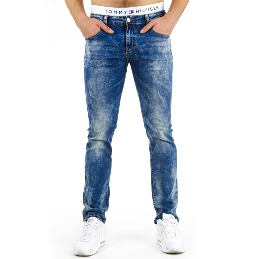 Spodnie jeansowe męskie (ux0570) dstreet niebieski bawełna