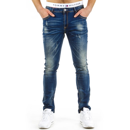Spodnie jeansowe męskie (ux0585) dstreet granatowy bawełna