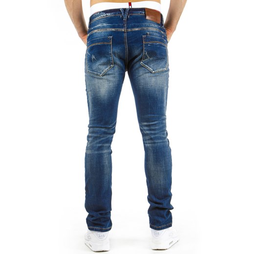 Spodnie jeansowe męskie (ux0585) dstreet niebieski elastan