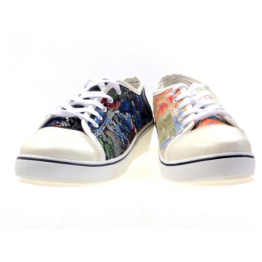 Buty tekstylne na koturnie BK-9 bezowy 38 Tomar