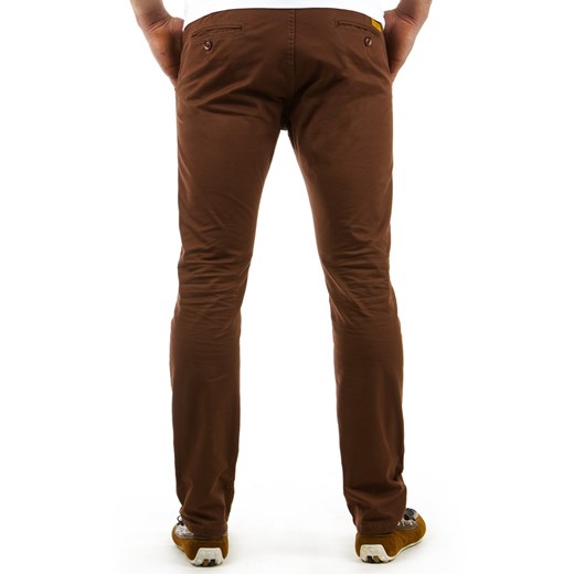 Spodnie męskie chinos brązowe (ux0557)  czarny s35 DSTREET