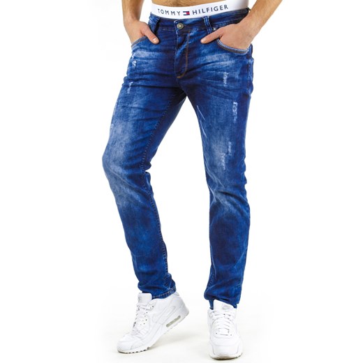 Spodnie jeansowe męskie (ux0609)  granatowy s36 DSTREET