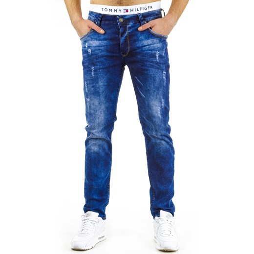 Spodnie jeansowe męskie (ux0609)  granatowy s32 DSTREET