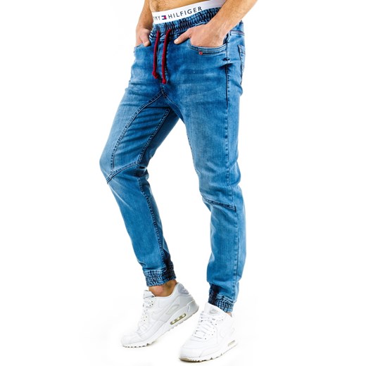 Spodnie joggery męskie (ux0592)  niebieski L DSTREET