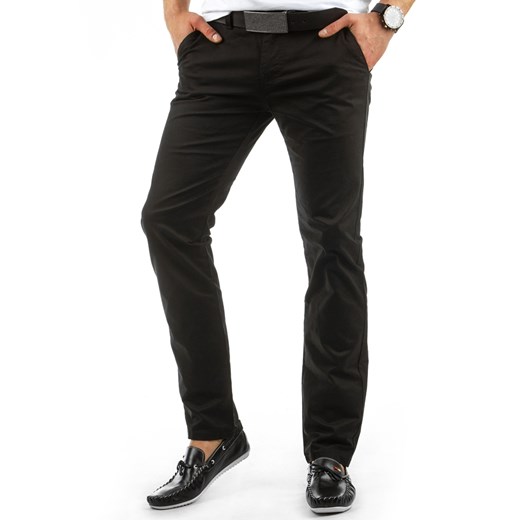 Spodnie męskie chinosy czarne (ux0565) czarny  s29 DSTREET