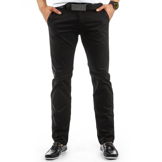 Spodnie męskie chinosy czarne (ux0565)  czarny s35 DSTREET